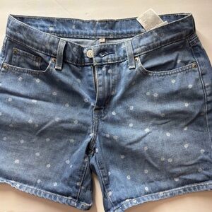 Levi's Light Blue Jean Shorts with White Dots